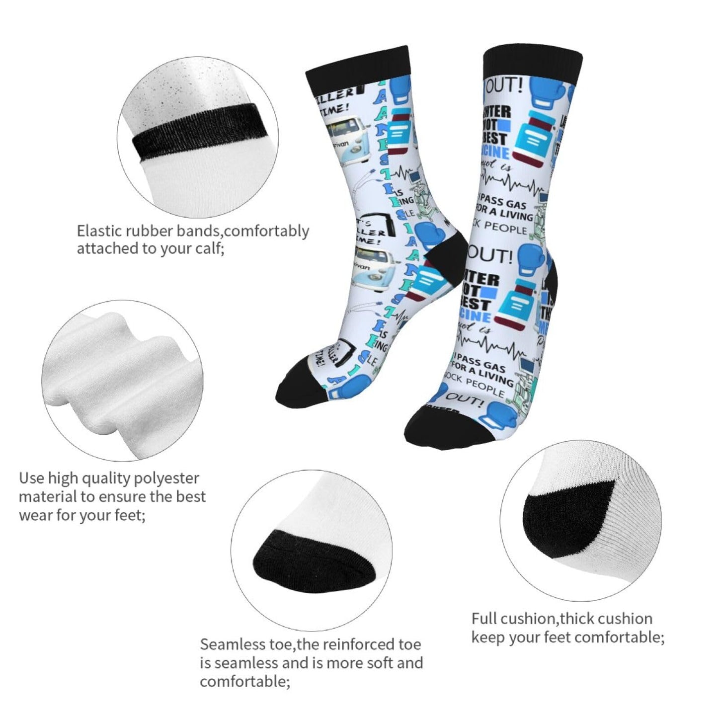 Novelty Socks Casual Crew Mid Calf Dress Socks For Women Men