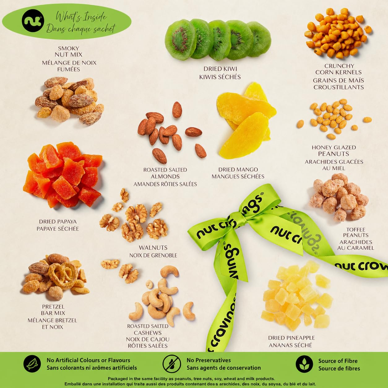 NUT CRAVINGS - Fathers Day Treats, Gift For Dad, Dried Fruit & Mixed Nuts Gift Basket in Reusable Wooden Tray + Ribbon (12 Assortments) Food Arrangement, Healthy Snack Care Package, Kosher