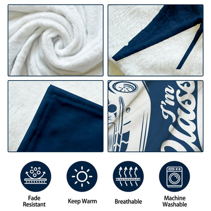 Birthday Gifts for Men, Fathers Day Funny Gifts for Daddy from Daughter Son Wife, Birthday Gift for Dad Husband Papa Grandpa, Soft Throws Blanket for Travel Couch Bed Camping Napping, 60"x50",Blue