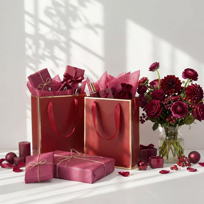 Teling 500 Sheets Burgundy Wine Tissue Paper for Gift Bags 14 x 20 Inches Father' Day Gift Wrapping Tissue Paper Bulk for Graduation Memorial Day 4th of July Weddings Birthday DIY Crafts Flowers