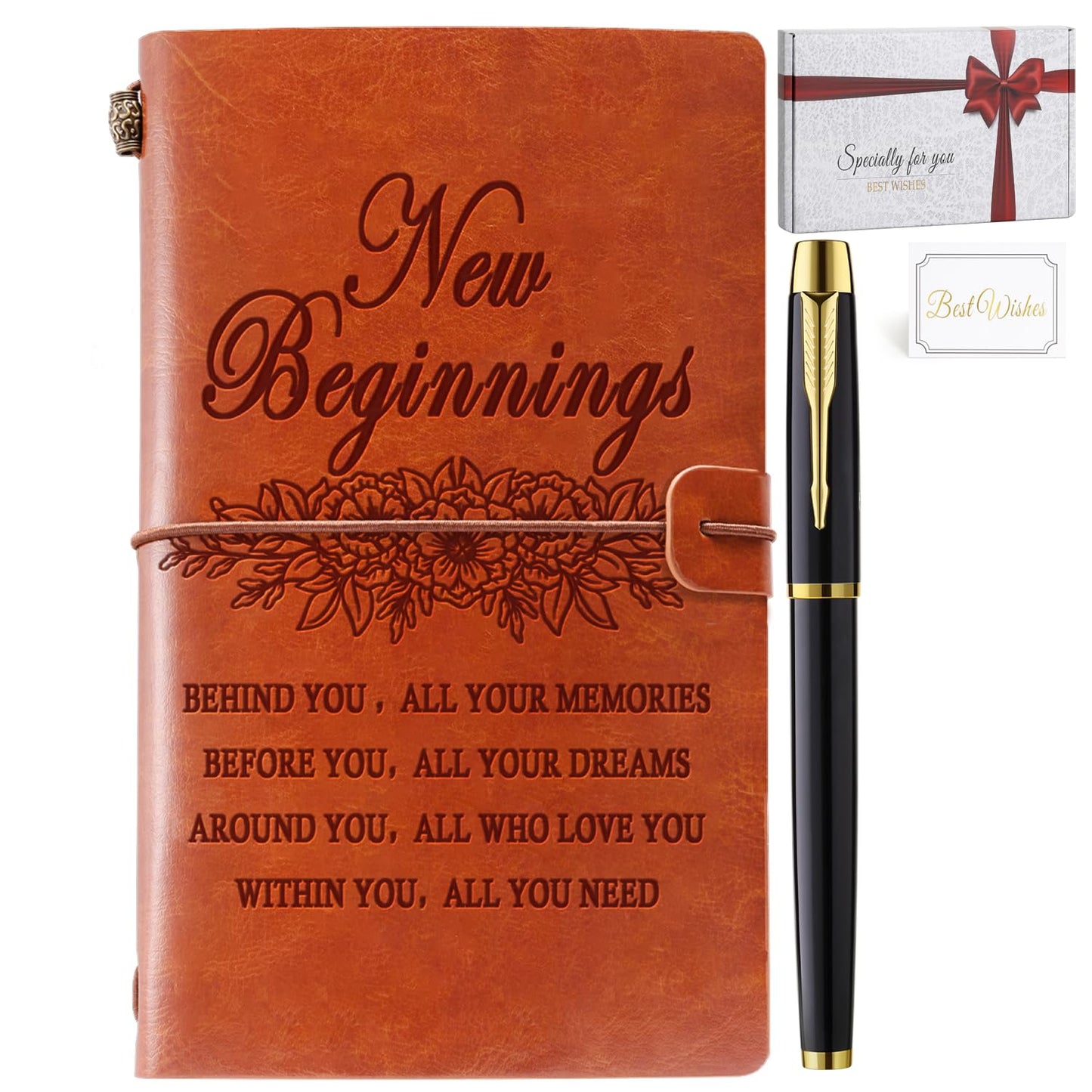 New Beginning Gifts for Women, Leather journal Notebook Divorce Gifts for Women Break Up Gifts for Women, Farewell Gifts Going Away Gifts Leaving Job Gifts New Job Gifts for Friends and Coworkers