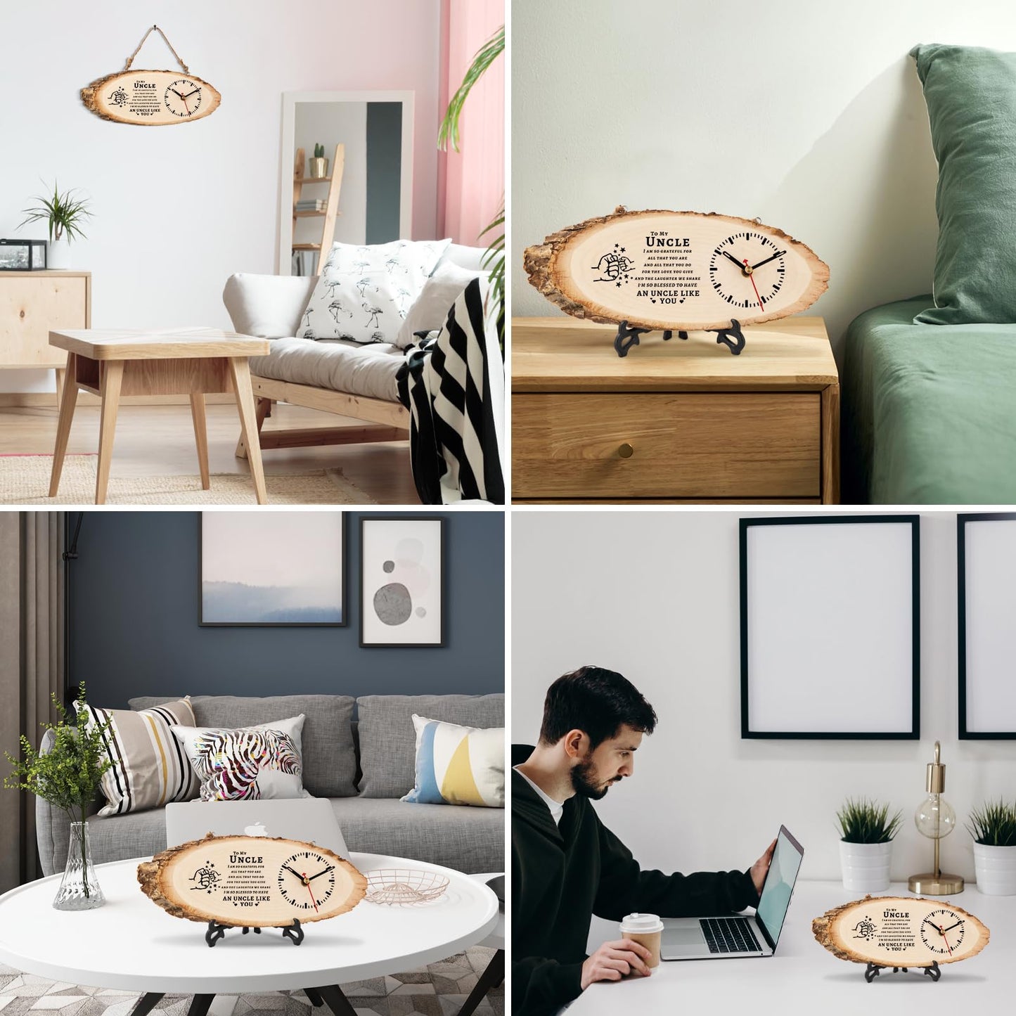 BeauGift Uncle Gifts, Wooden Clock Gifts for Uncle from Niece Nephew, Best Uncle Ever Gifts Idea for Birthday Fathers Day Christmas