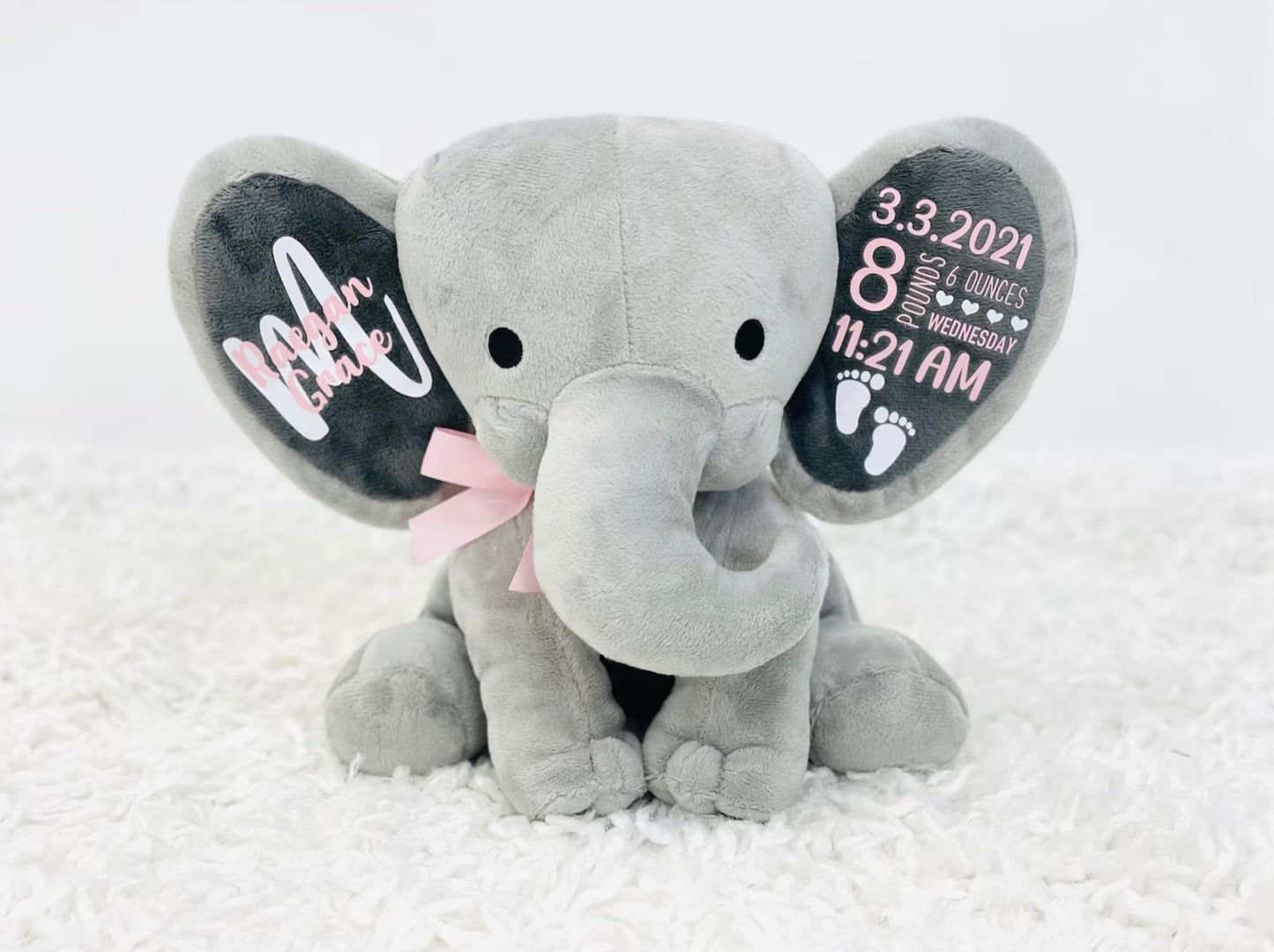 Personalized Keepsake, Stuffed Animal, Newborn, Birth Announcement Stuffed Animal,