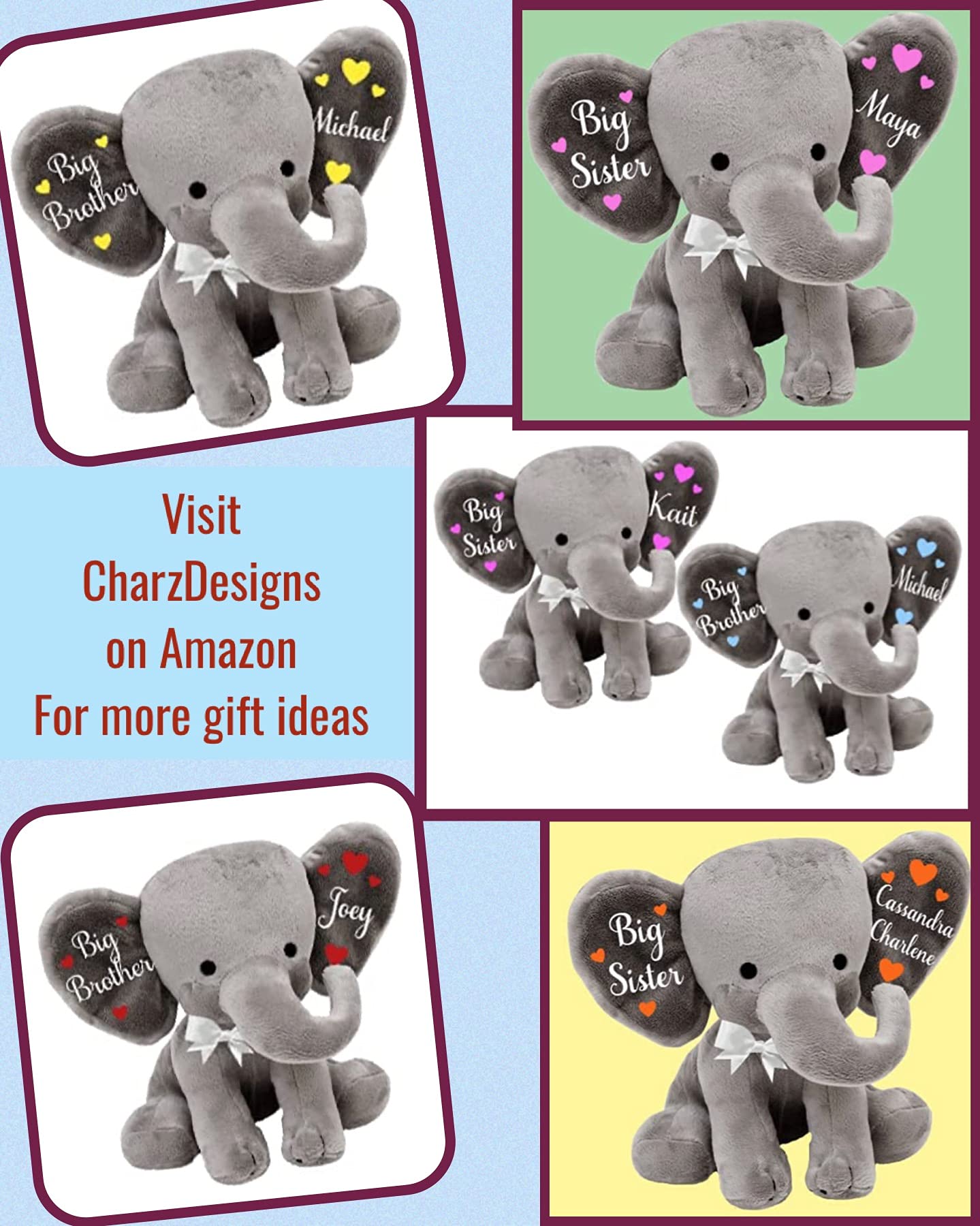 Adoption Celebration Gift - Personalized Plush Elephant Adoption Keepsake