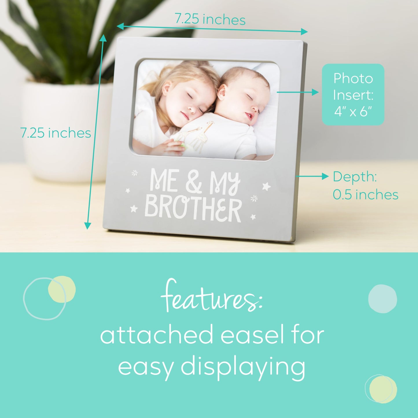 Me and My Brother Picture Frame, Christmas Photo Picture Frame, Sibling Keepsake, Ideal Big Brother Gift, Shower Gift and Gender Neutral Nursery Decor, Gray