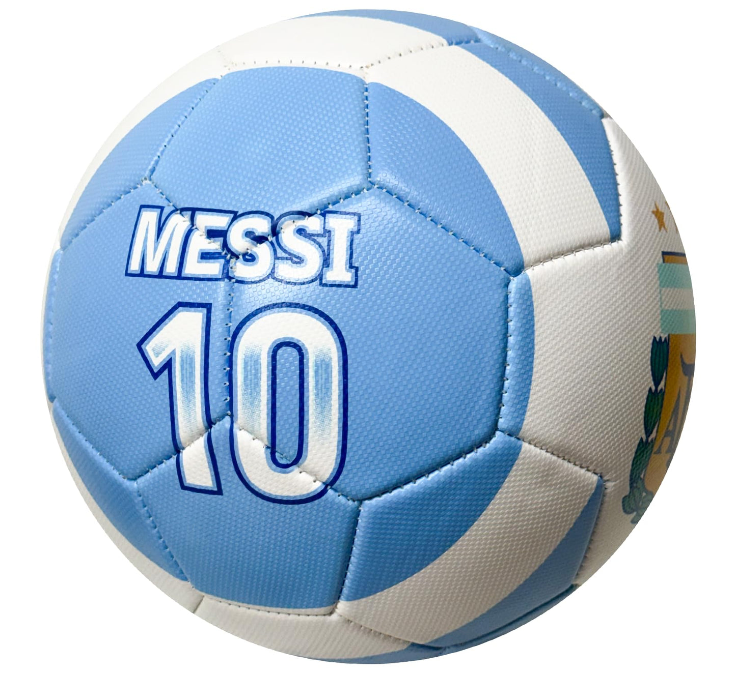 Icon Sports Licensed AFA Messi #10 Soccer Ball – Argentina Light Blue & White Football, Sizes 5, 4 & 2, Premium Recreation Ball for All Ages