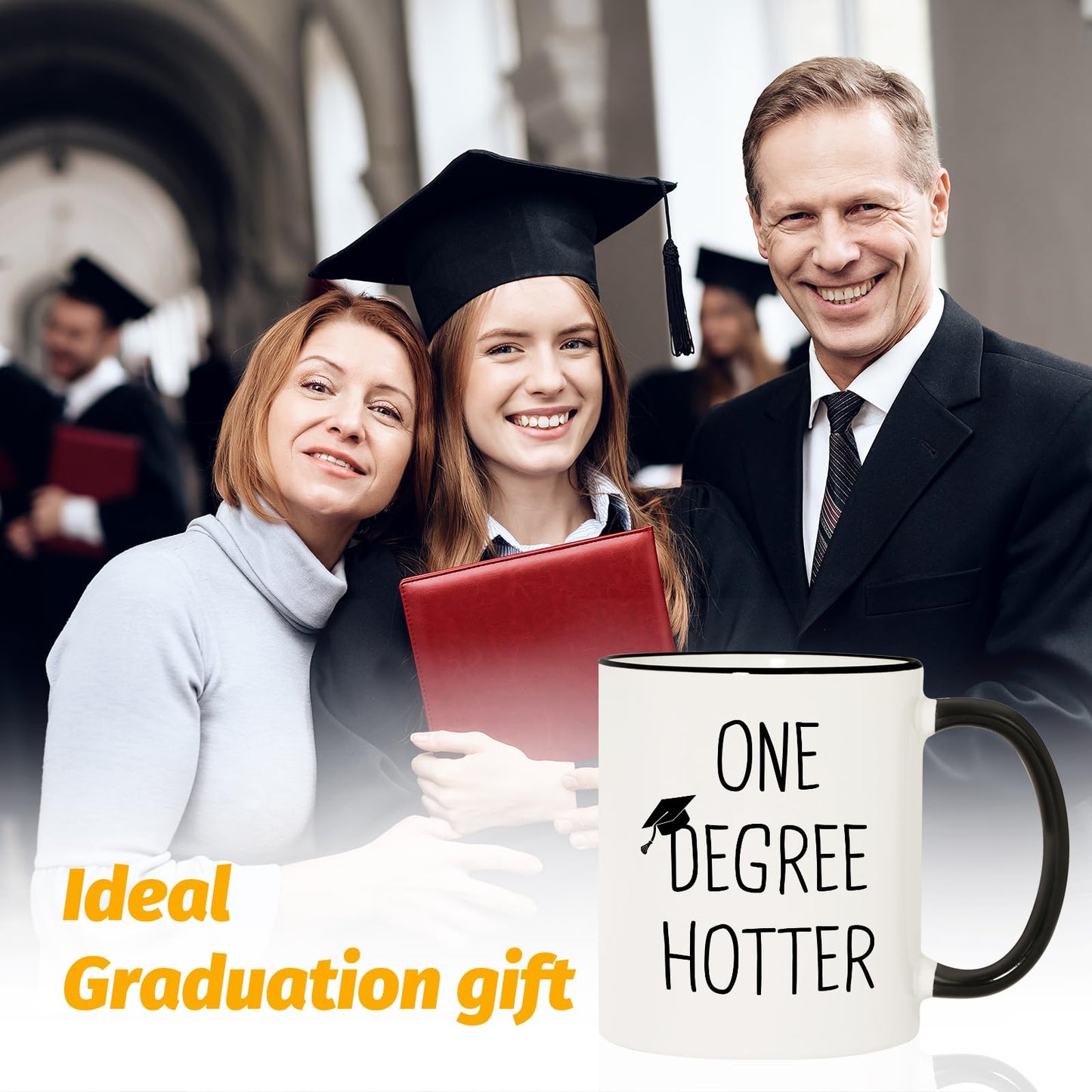 Graduation Gift for Her, Him - 11oz Ceramic One Degree Hotter Mug - 2026 Funny College, Masters Degree, Phd, Nursing & Nurse, High School Grad Gifts for Women Men, Graduation Party Decorations