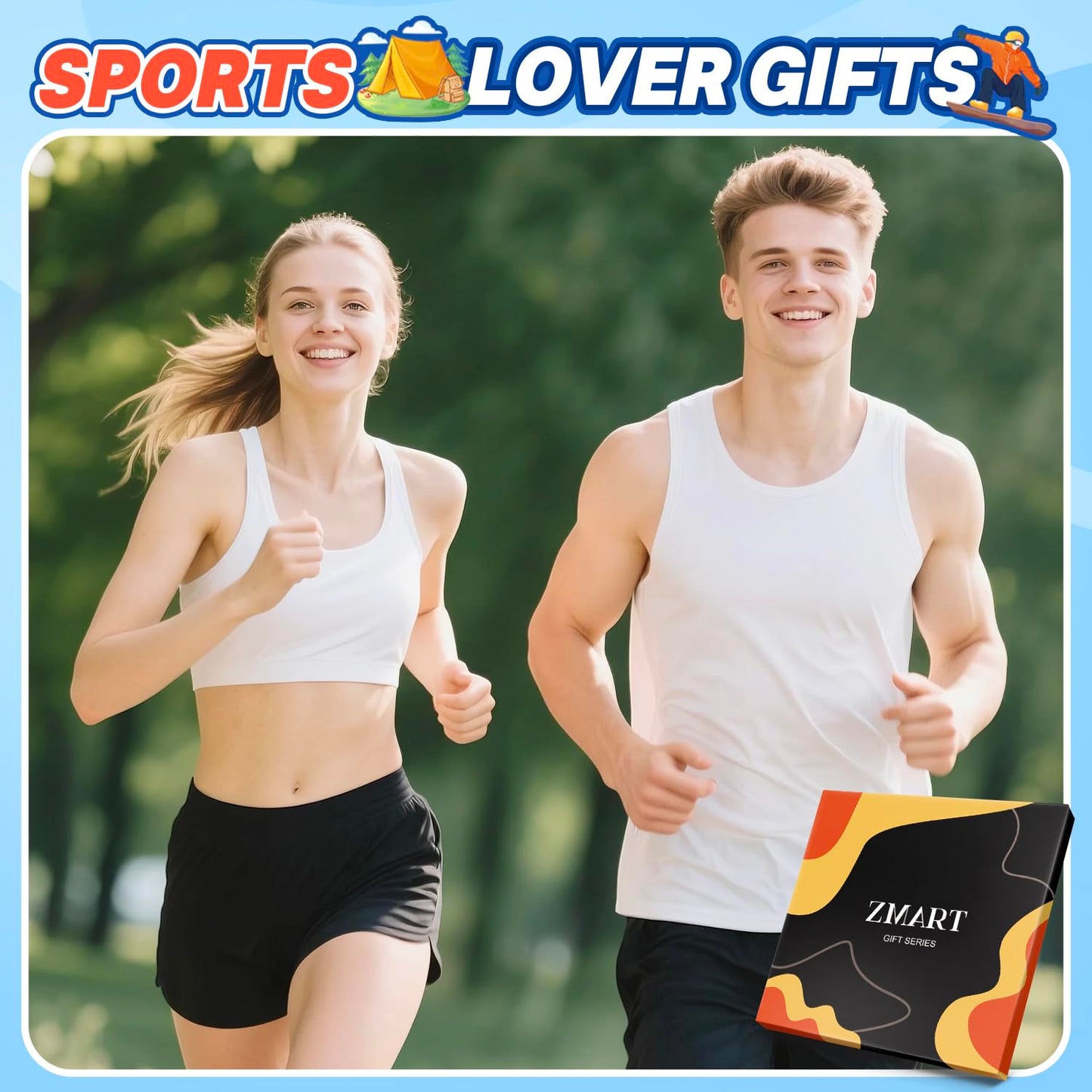 Zmart Sports Gifts for Men Women - Swim Climbing Yoga Gym Socks for Runner Skateboarder