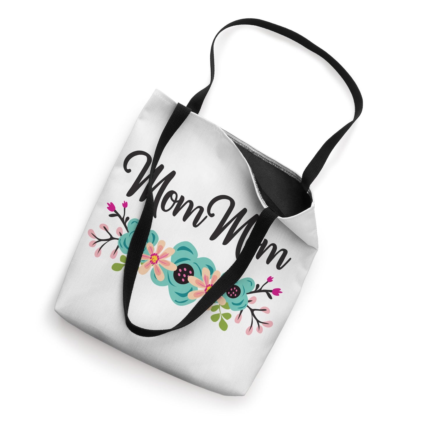 MomMom Gifts From Grandkids Floral Personalized Name Gift Tote Bag