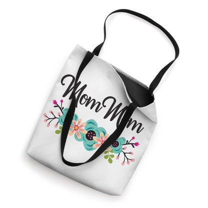 MomMom Gifts From Grandkids Floral Personalized Name Gift Tote Bag