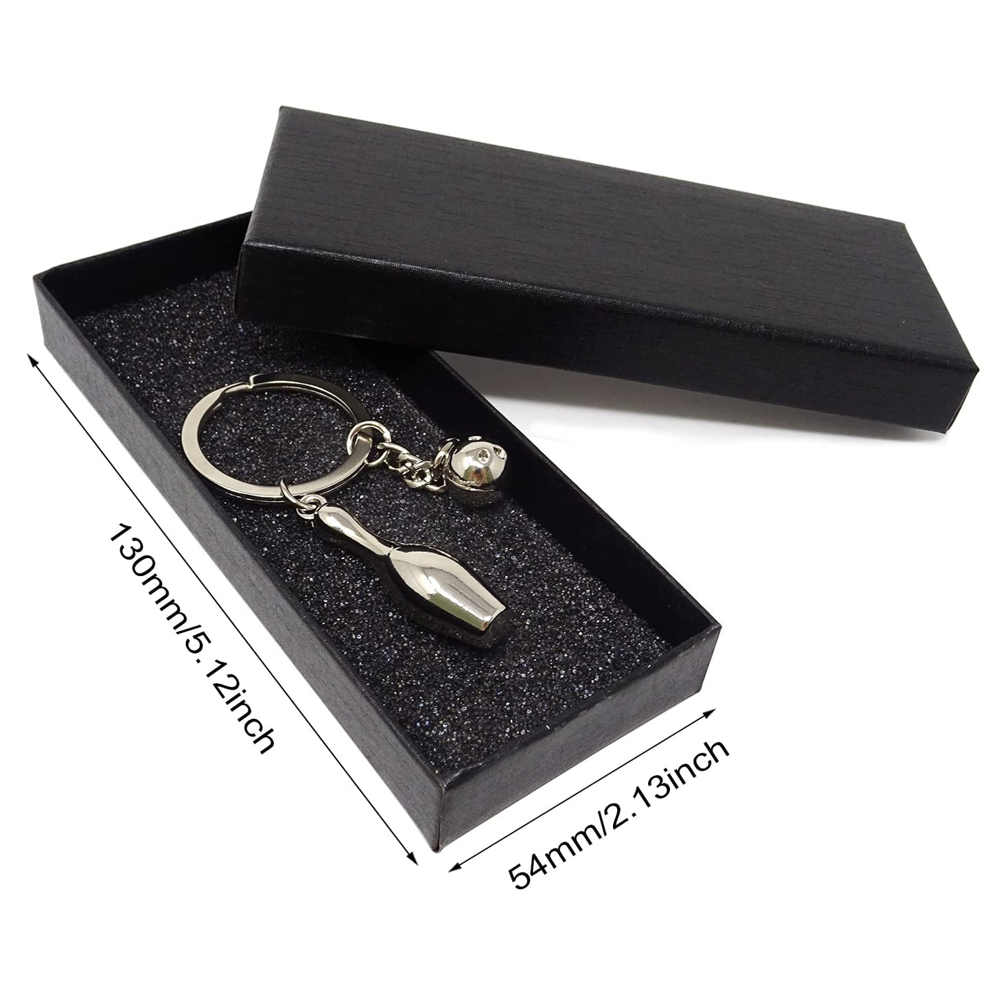 Honbay 1PCS Metal Cute Mini Bowling Ball Key Ring Chain with A Gift Box