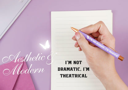 InnoBeta Theater Gifts for Women Men, Ballpoint Pen Set of 4 with Quotes, Musical Broadway Theatre Lover Gift for Friends, Actors