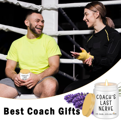 Coach Gifts for Women or Men, Appreciation Gift for Baseball Softball, Best Birthday Gift for Volleyball Hockey Coach, Coach’s Last Nerve, Lavender Scented Candles