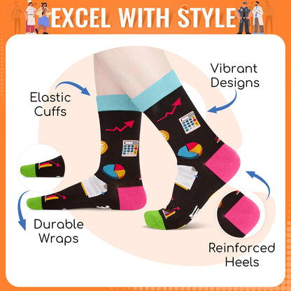 HAPPYPOP Funny Gifts for Men Women - Accountant Manager Cop Teacher Lawyer Socks