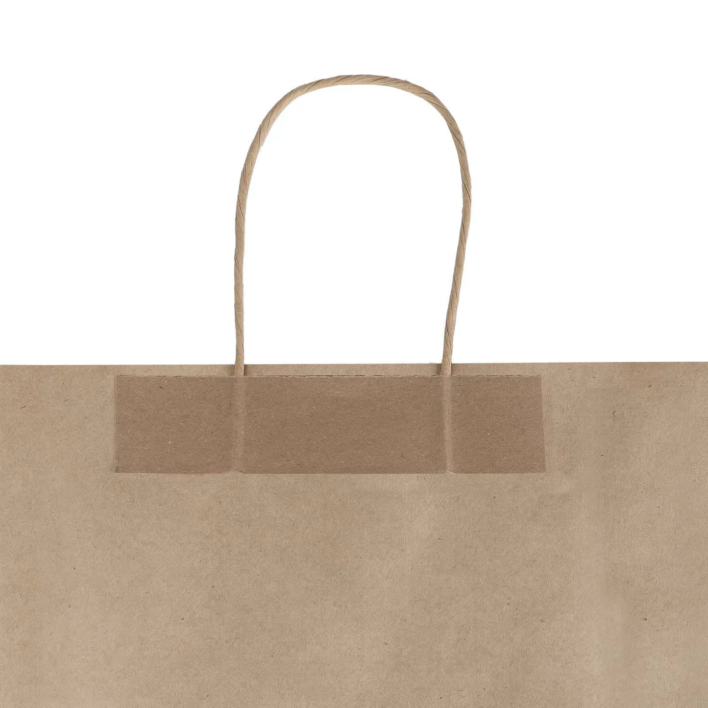 bagmad 100 Pack 8x4.75x10 Inch Medium Brown Paper Gift Bags with Handles Bulk, Thank You Kraft Paper Bags for Party Favors Grocery Retail Shopping Wedding Craft Sacks (Plain Natural, 100pcs Count)