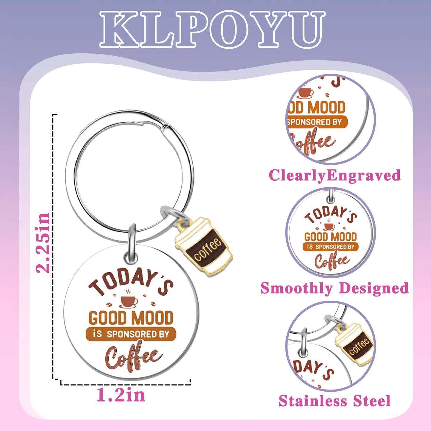 Klpoyu Coffee Lover Gifts for Women Men Coffee Keychain Accessories Coffees Gifts for Lovers Women Barista Gift Ideas Christmas Unique and Unusual Gift