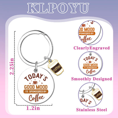 Klpoyu Coffee Lover Gifts for Women Men Coffee Keychain Accessories Coffees Gifts for Lovers Women Barista Gift Ideas Christmas Unique and Unusual Gift