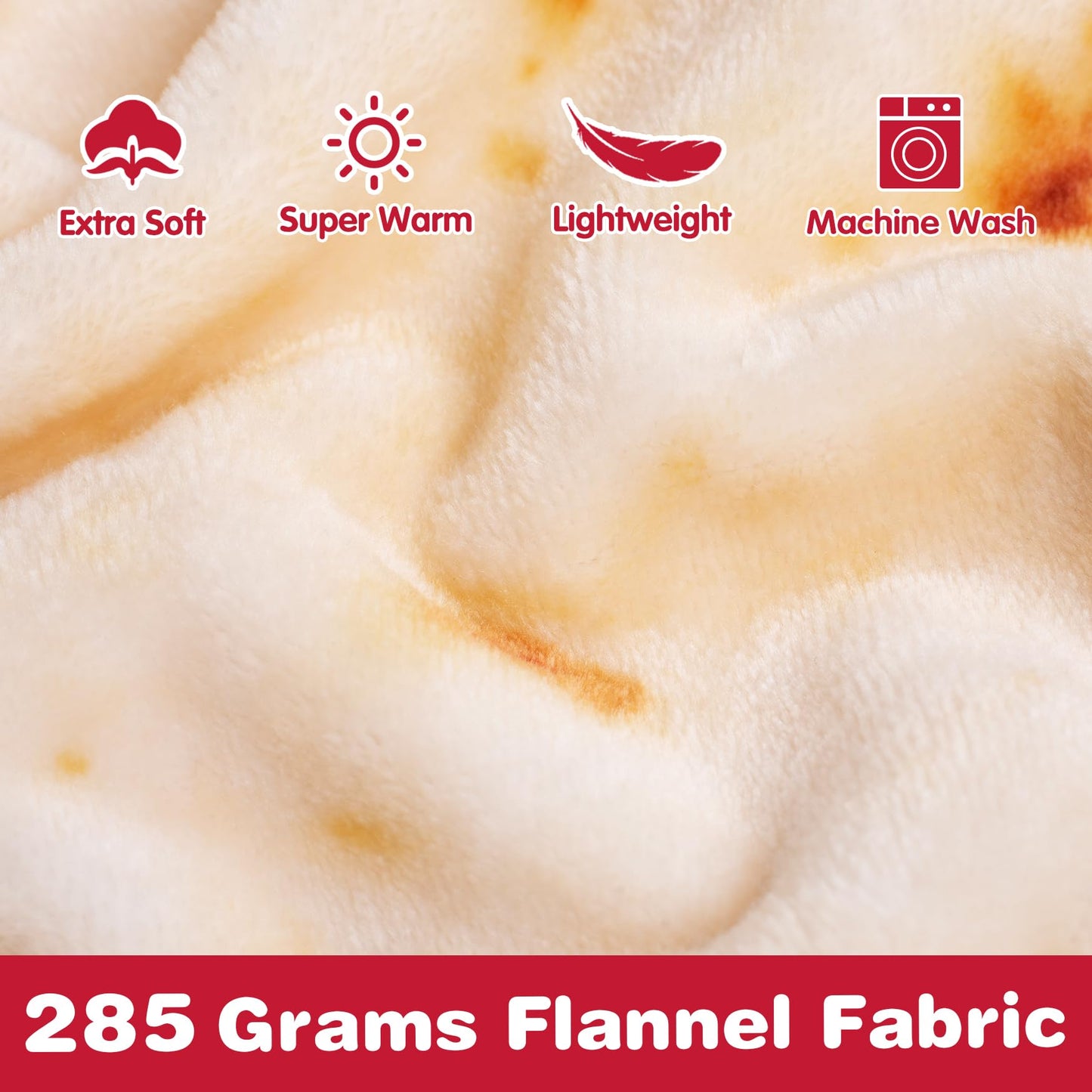 Jorbest Burrito Tortilla Swaddle Blanket Gifts for Baby Toddler Newborn, Tortilla Baby Blanket Funny Gifts for Baby Shower Boys Girls, Food Taco Blanket 285 GSM Flannel Blanket (Yellow, 36 inches)