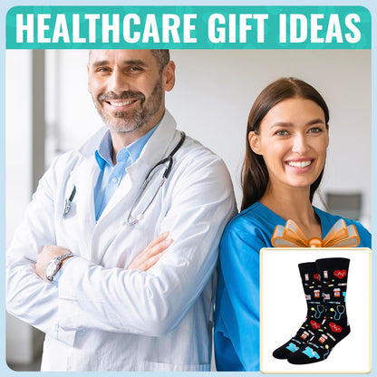 HAPPYPOP Funny Socks Gift for Men - Medical Worker Gifts Sneaker Bigfoot Vegan Nurse Socks
