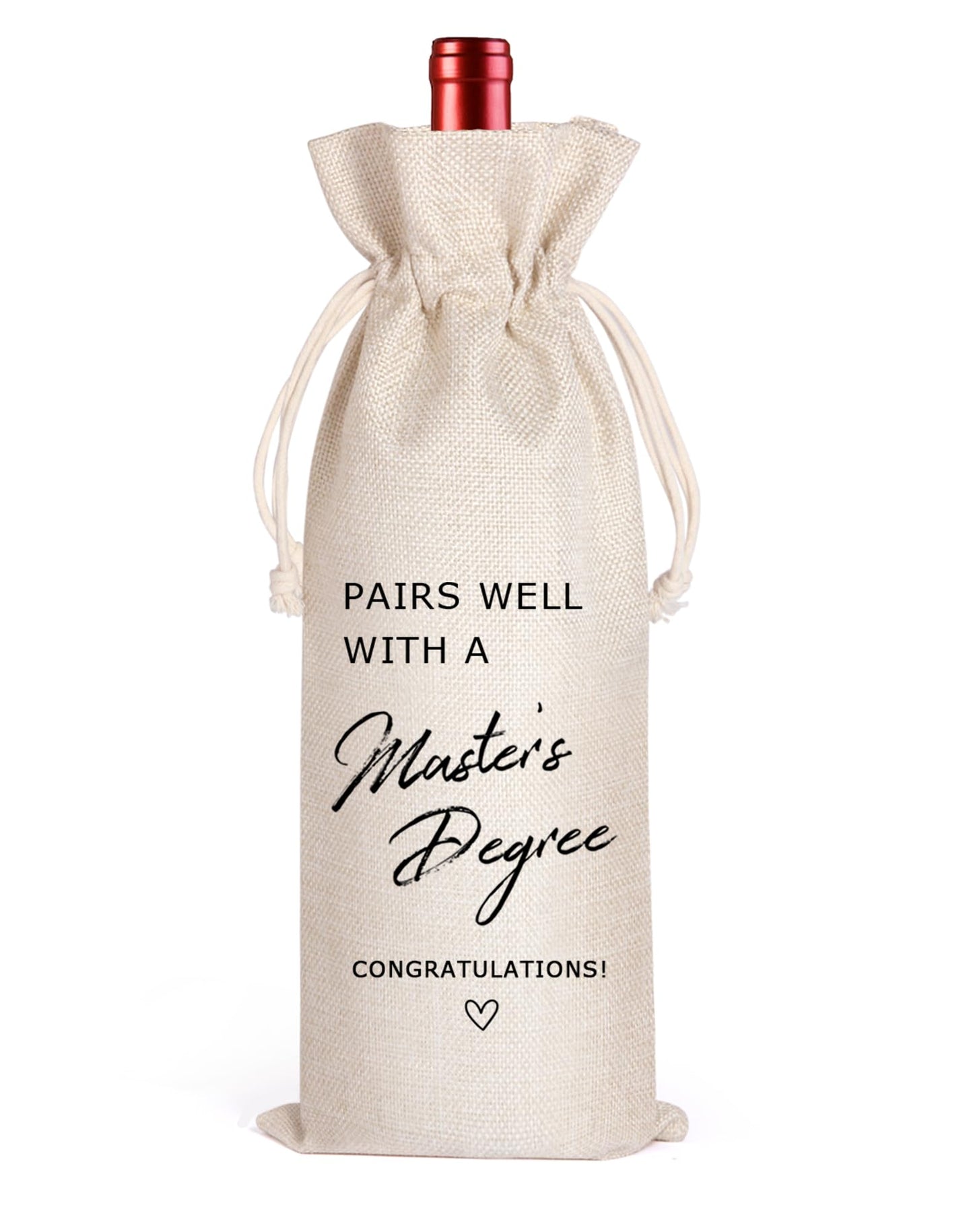 LANBAIHE Master's Degree Wine Bag - Reusable Graduation Gift for College, Doctorate Party