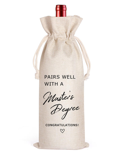 LANBAIHE Master's Degree Wine Bag - Reusable Graduation Gift for College, Doctorate Party