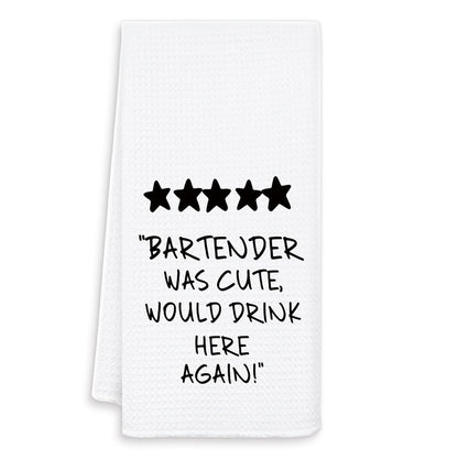 Bartender Gifts for Women Men Kitchen Towels, Bar Towel for Bartender, Gifts for Wine Lovers Dish Tea Towels for Kitchen, Wine Bar Cart Decor, 16x24 Inch