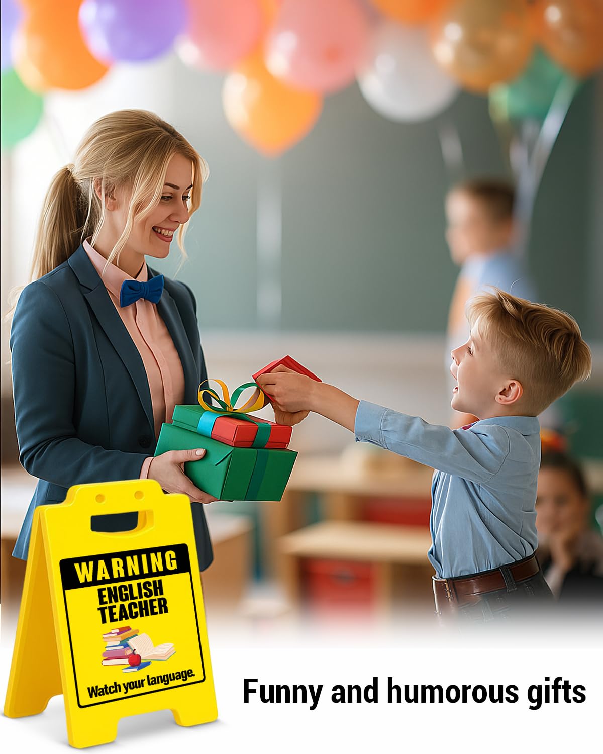 Funny English Teacher Office Decor Sign Watch Your Language Warning Sign for Classroom Office Decorations English Teacher Gifts