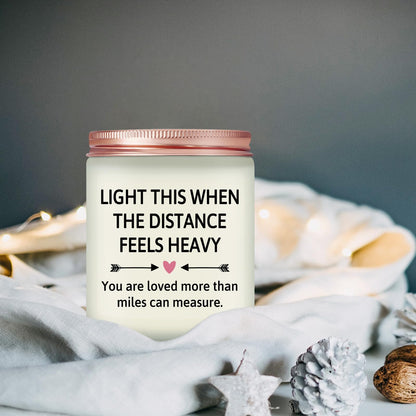 Long Distance Relationship Gifts for Him, Her - Christmas Birthday Valentines Day Candle Gifts for Long-Distance Friendship Gift for Boyfriend, Girlfriend - Lavender Scented Candle