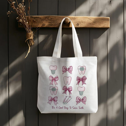Dentist Nurse Gifts for Women, Canvas Tote Bags, Reusable Grocery Shopping Bag