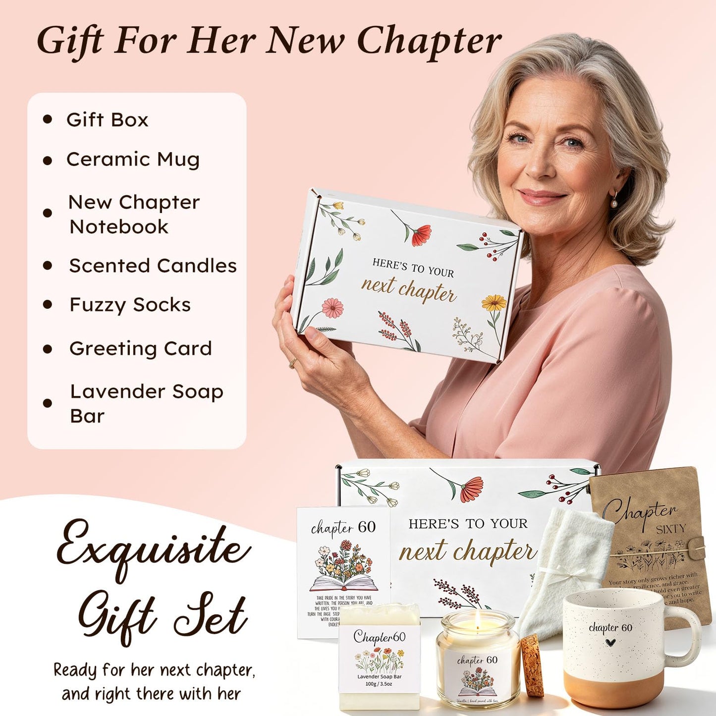 Giftota 60th Birthday Gifts for Women, 60 Year Old Birthday Gifts for Women Next Chapter Gifts for 60 Year Old Woman Gifts for 60th Birthday Woman Next Chapter 60th Birthday Gift Ideas