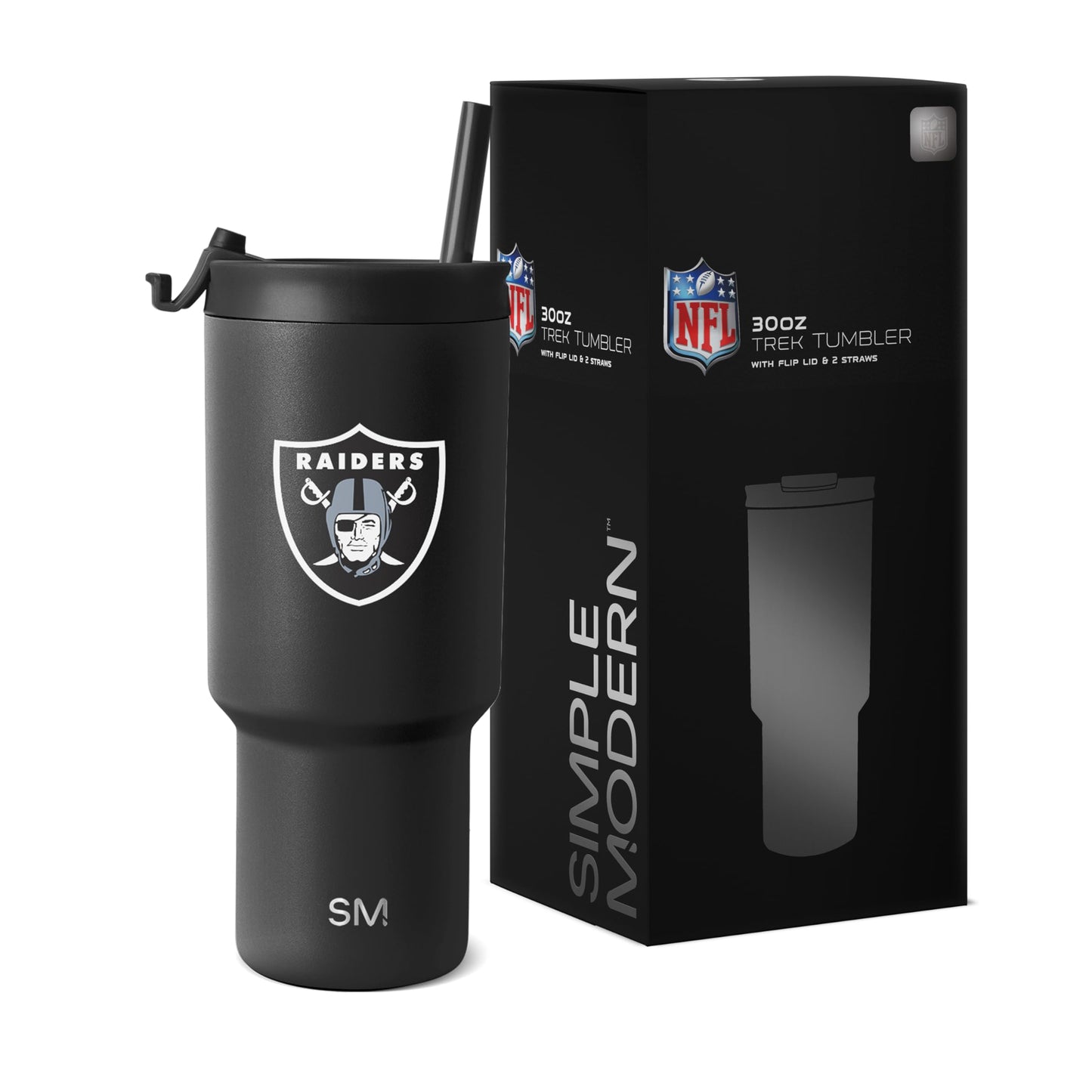 Simple Modern Officially Licensed NFL 30oz Tumbler with Flip Lid and Straws | Football Insulated Stainless Steel Cup | Gifts for Men Women | Trek Collection