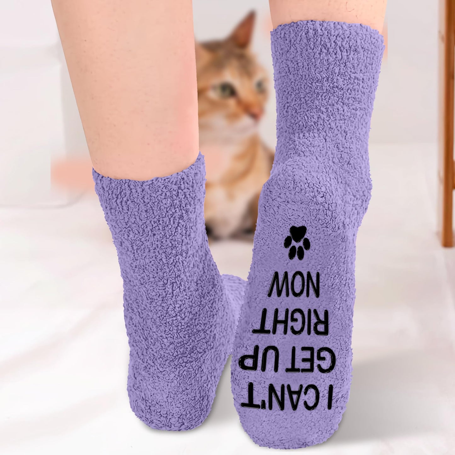 Funny Gifts For Men, Women – Fuzzy Cat Dog Sock For Dad Mom - Christmas Gifts, Stocking Stuffers for Animal Lovers
