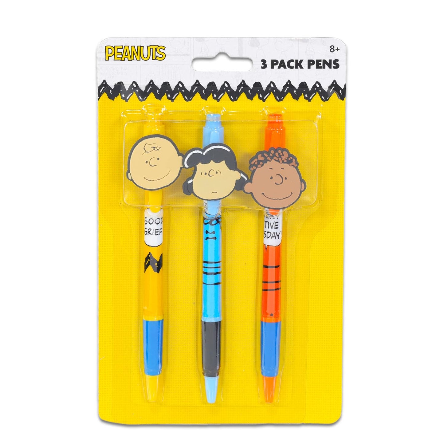 Peanuts Pens Set - Bundle with 6 Charlie Brown Pens with Clip Plus Tattoos for Kids Stocking Stuffers | Peanuts Stationery Gift for Boys, Girls