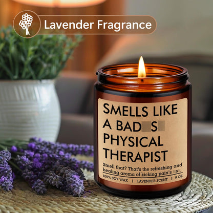 LEADO Candle, Physical Therapist Gifts - PT Month, Physical Therapy Gifts for Women, Men - Cool Fathers Day, Thank You, Appreciation, Graduation Present for PTs Therapists, PT School Graduate, Student