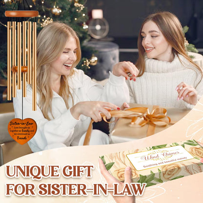 Sister in Law Gifts, Gift for Sister in Law - Wind Chimes, Birthday, Wedding, Engagement, Anniversary, Thanksgiving Gifts, Windchimes for Outside Outdoor