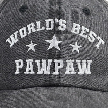 World’s Best Papa Hats for Men, Distressed Cotton Adjustable Dad Grandpa Baseball Cap Gifts for Abuelo Pappy