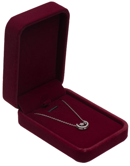 Classic Velvet Jewelry Gift Box Case for Necklace Pendant (Wine Red)