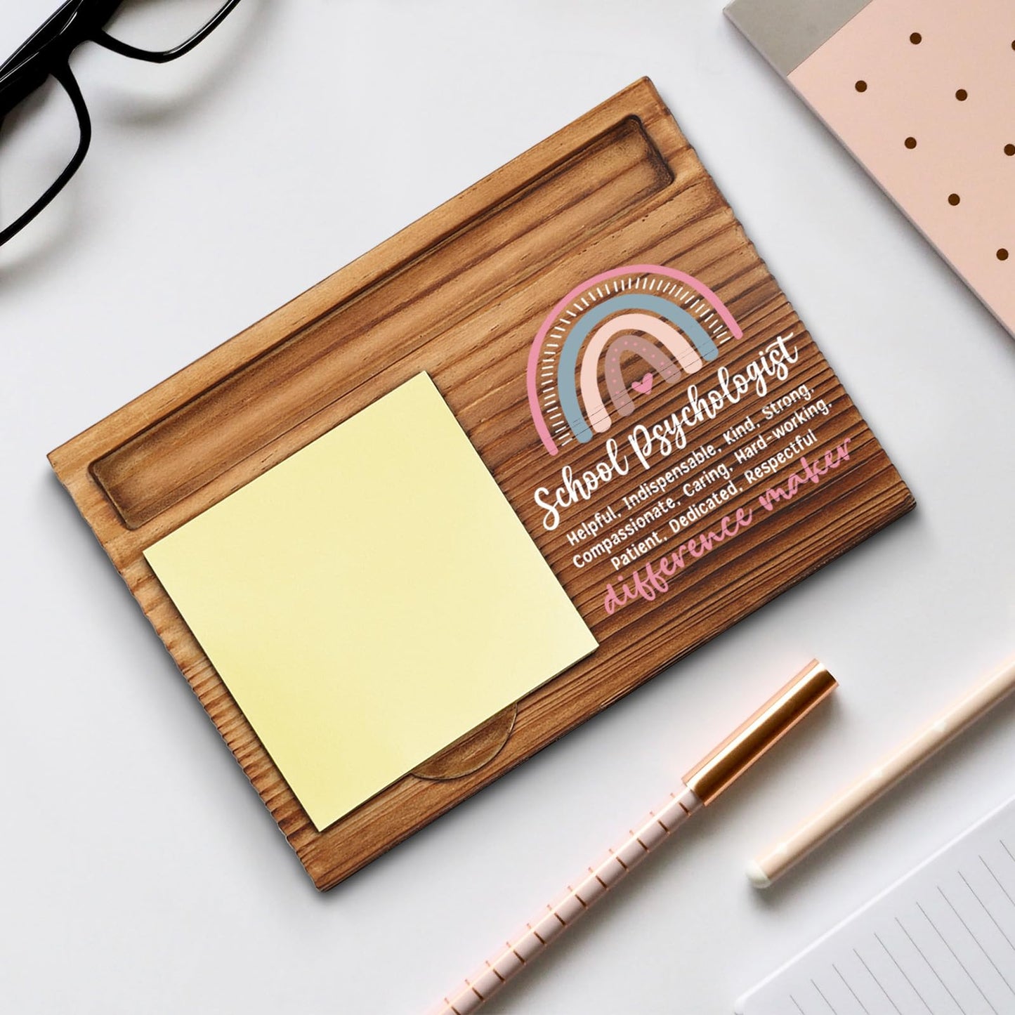 School Psychologist Sticky Note Holder, School Psychologist Thank You Appreciation Gifts for Women Self-Stick Note Pad Holders WPP9