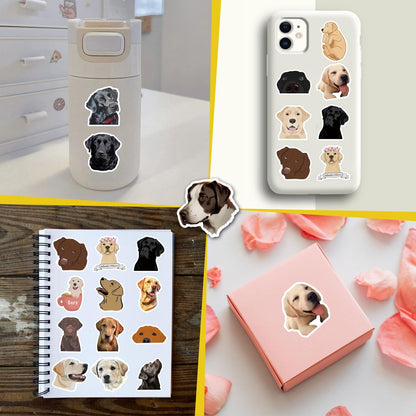 60pcs Labrador Retriever Stickers Vinyl Waterproof Aesthetic Cute Cartoon Animals Dog Decals Stickers for Laptop Water Bottles Skateboard Book Scrapbook Luggage Decals for Adults