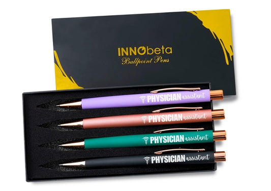 InnoBeta Physician Assistant Gifts for Women, Ballpoint Pen Set of 4, Gifts for Women on National Physician Assistant Day, Birthday and Christmas