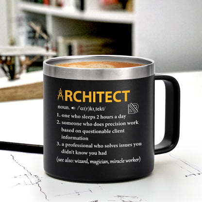 Gtmileo Architecture Gifts, 14 Oz Insulated Architect Coffee Mug, Christmas Graduation Birthday Architects Gifts for Architecture Student Men Women, Black