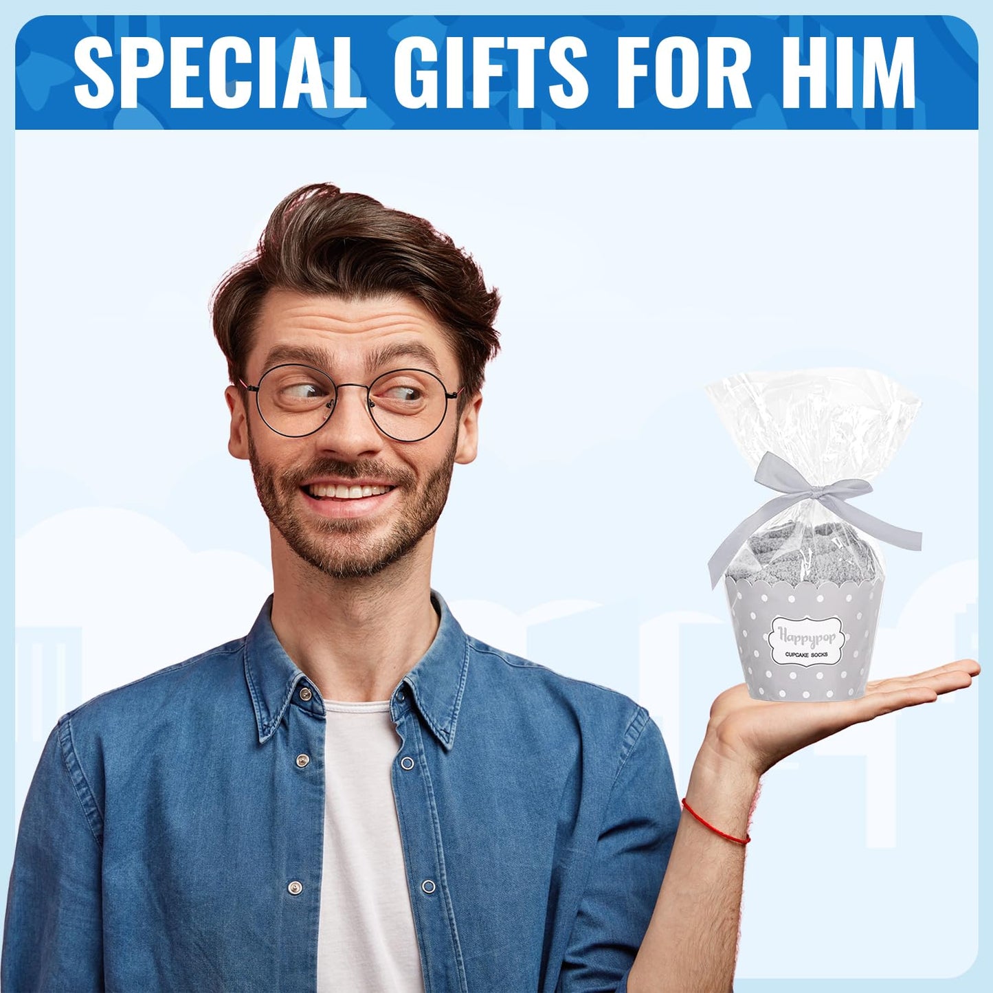 HAPPYPOP Fuzzy Socks for Men - Gifts for Grandson Nephew Cousin Godfather Father in Law