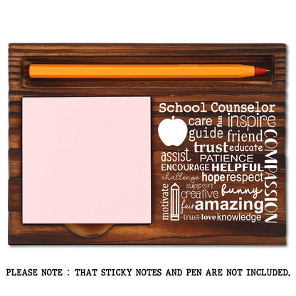 School Counselor Appreciation Gift for Women, Thank You Gift for School Counselor, Birthday Christmas Retirement Graduation Gifts for School Counselor, Retro Self-Stick Note Pad Holders XB475