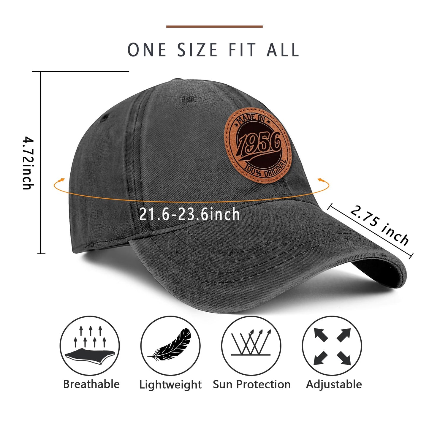 70th Birthday Gifts for Men 70th Birthday Decorations Men 70 Year Old Gifts Ideas Man 100% Cotton 1956 Hat