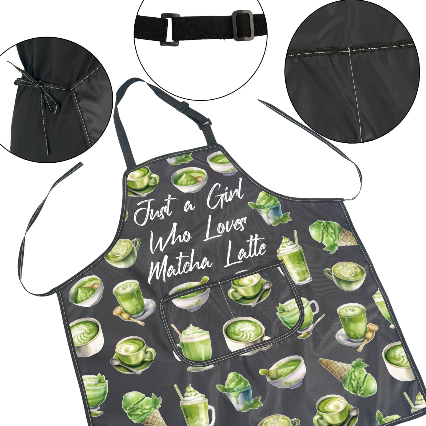 Matcha Latte Obsessed Gift Just A Girl Who Loves Matcha Latte Apron Matcha Latte Gift For Barista