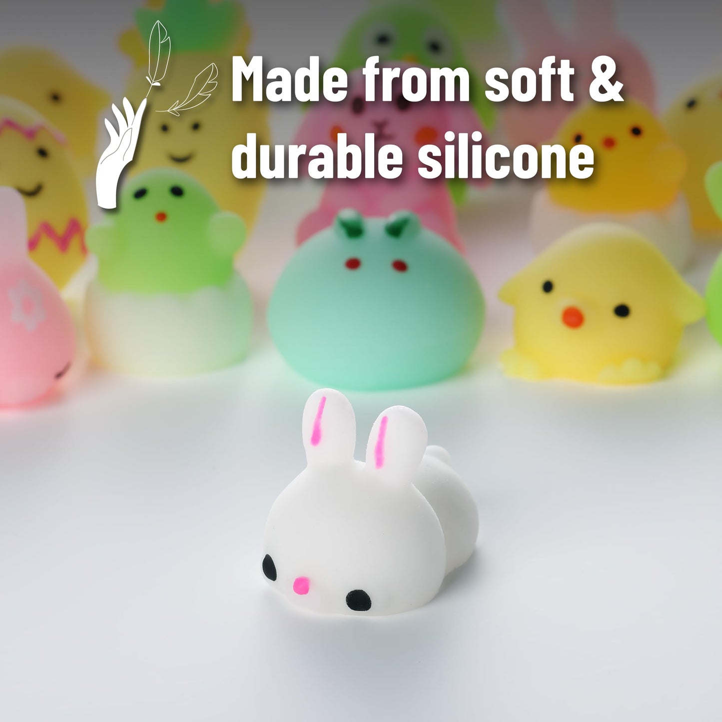 Mr. Pen- Easter Squishy Toys for Kids, 48 Pack, Washable Twistable Stretchy Squishies Bulk, Soft Stress Relief Sensory Toys for Squeezing, Easter Basket Stuffers, Party Favors & Classroom Rewards