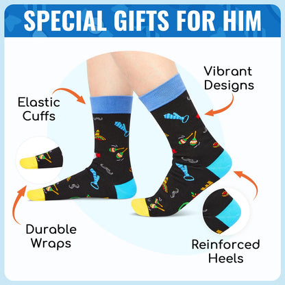 HAPPYPOP Novelty Family Gifts - Gifts for Big Bro Dad Uncle, Funny Socks for Him