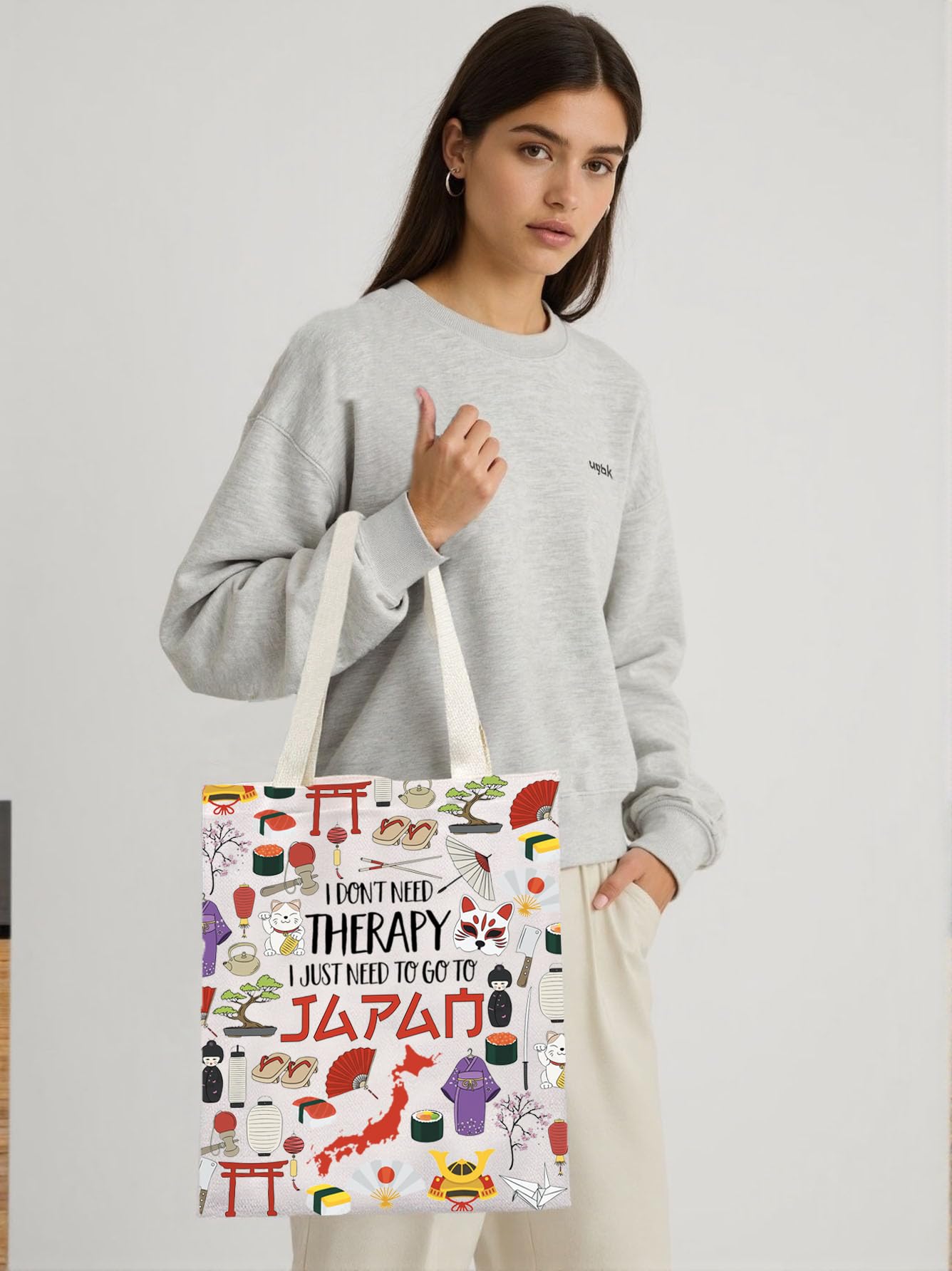 KUIYAI Japan Trip Tote Bag Japan Vacation Shoulder Bag Tokyo Lovers Gift Japanese Theme Souvenir Gift Japan Culture Gift