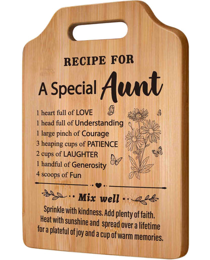 Gifts for Aunt, Birthday Gift for Aunt, Recipe Cutting Board for Aunts, Best Gifts for Aunts from Niece Nephew, Auntie Gift Ideas