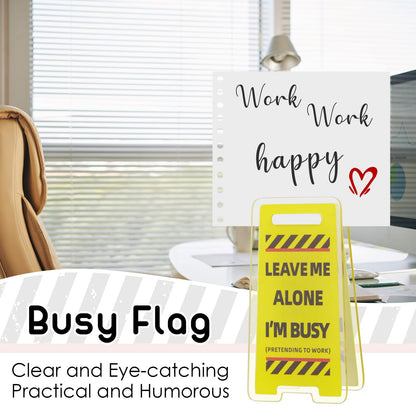Funny Sticky Note Holder - 6 Pack Note Holder Clips, Overstimulated Desk Sign for Office, Hilarious Desk Signs for Coworkers, Perfect Funny Office Gifts (Yellow)
